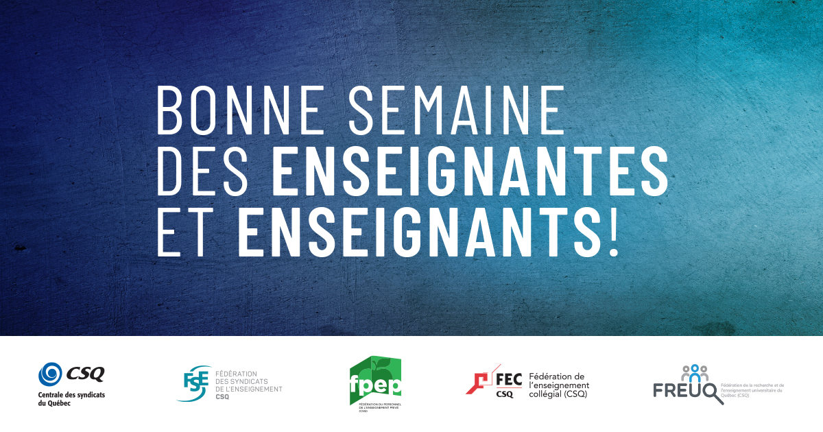 Semaine des enseignantes et enseignants – Centrale des syndicats du ...